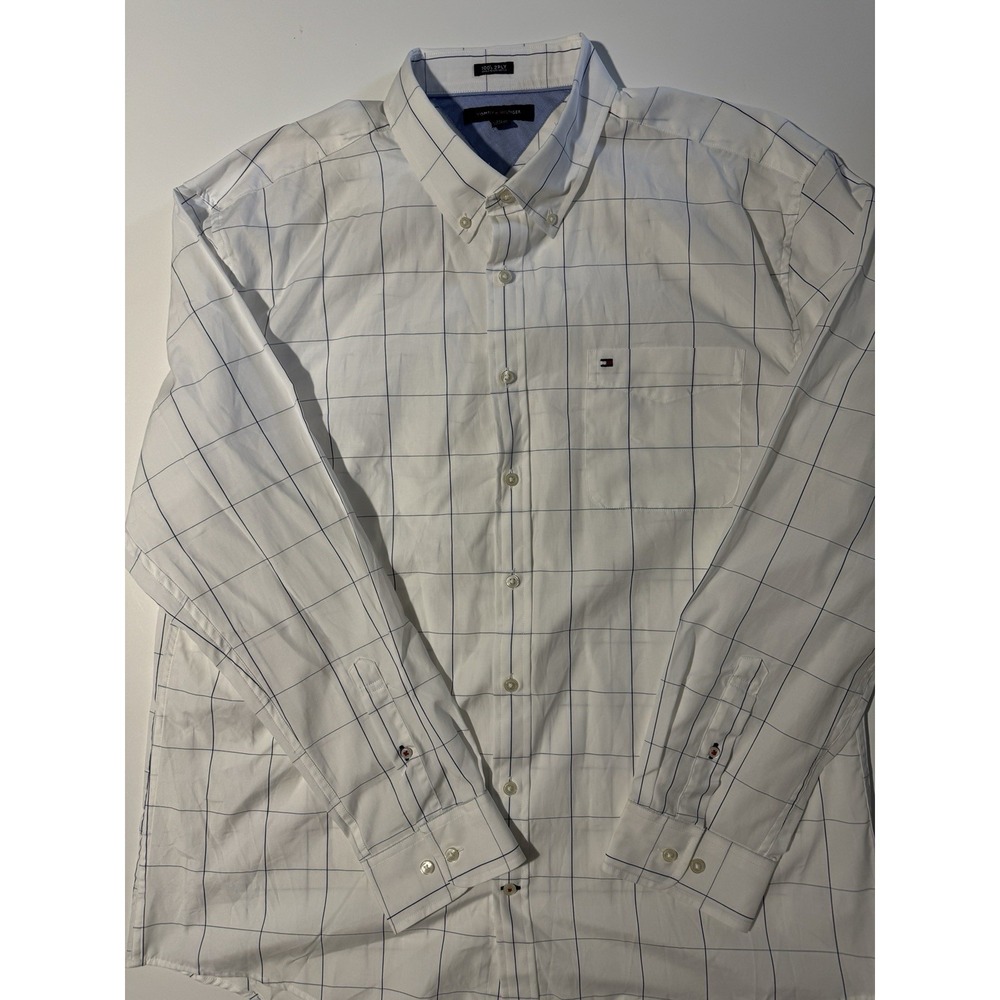 Tommy Hilfiger XXL Button Down Collar Short Sleeve Flag Logo 100's 2Ply Fabric